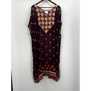 Poetic Threads Dress Womens OS Embroidered Sheer Pull Over